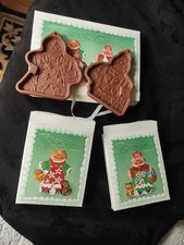 Longaberger 2000 Pottery Roger & Ginger Bread Cookie Molds Made in USA New