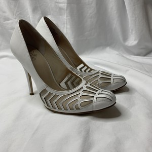 white leather stiletto heels