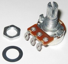 Linear B Taper 1M Ohm Potentiometer - 6mm 1/4" Shaft - 1/8 Watt 1000000 Ohm