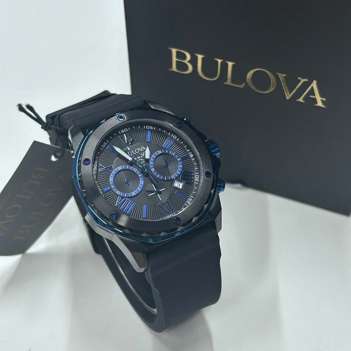 New BULOVA Marine Star Men's Chronograph Quartz Watch Black New BULOVA Marine Star Men's Chronograph Quartz Watch Black
