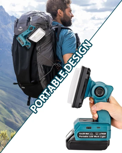 Akku LED Arbeitsleuchte für Makita für Bosch Akku Fluter Notlampe - Bild 5 von 27