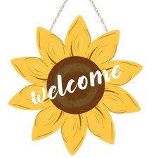 Sunflower Door Hanger, Summer Welcome Sign for Front Door Vintage Gallery Dec...