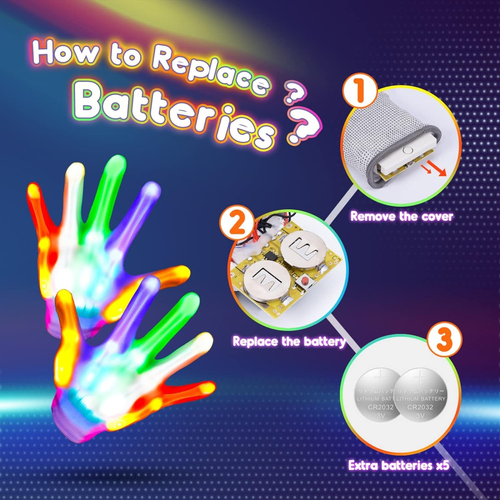Cool Toys LED Gloves,Boys Toys Age 3-5 6-8 8-12 Year Old with 6 Flash Mode,Fun T - Picture 8 of 12