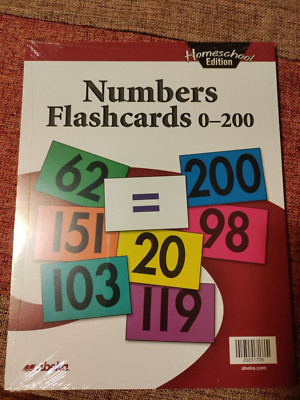 Abeka Homeschool Edition Numbers Flash Cards 0-200, BRAND NEW, sealed in plastic