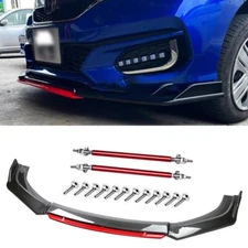 Front Bumper Lip Splitter Spoiler Body Kit Carbon Fiber Rods  For Honda Fit