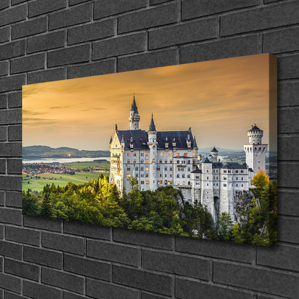 Tableau sur toile paysages de châteaux 100x50 cm décoration murale salon
