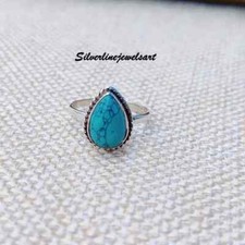 Turquoise Ring ,Handmade Ring, 925 Sterling Silver , Wedding Ring , All Size