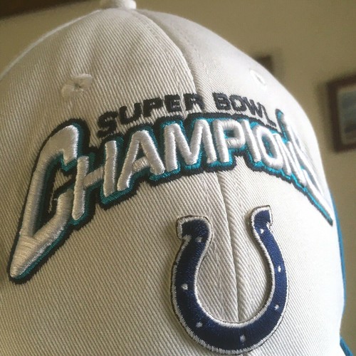 Cappello Colts Champions Super Bowl Indianapolis Nfl bianco blu cinturino posteriore - Foto 2 di 7