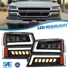 4pcs Drl Led Headlights Dot Bumper Lamp For 2003-2006 Chevy Silverado Avalanche