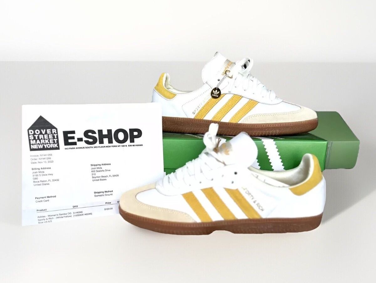M Sporty & Rich Adidas Samba OG Gold Size 8 Mens Shoes M Sporty & Rich Adidas Samba OG Gold Size 8 Mens Shoes