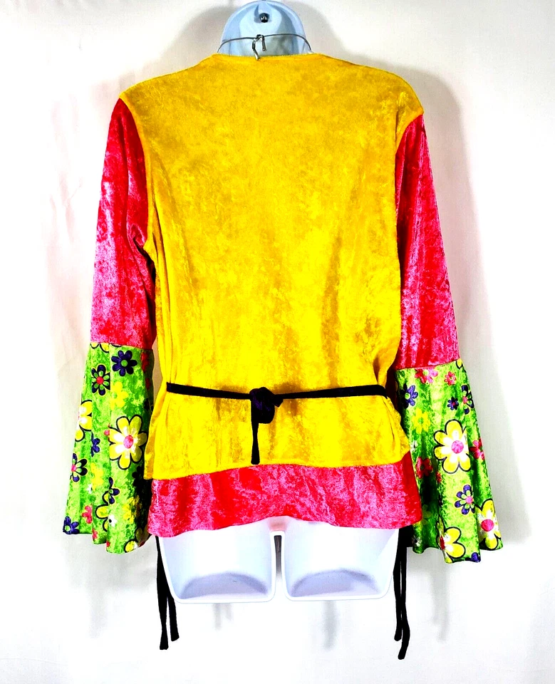 Halloween Hippie Flower Power Disfraz Terciopelo Parte Superior e Inferior Sin Etiqueta Acampanado Foto 4 de 4