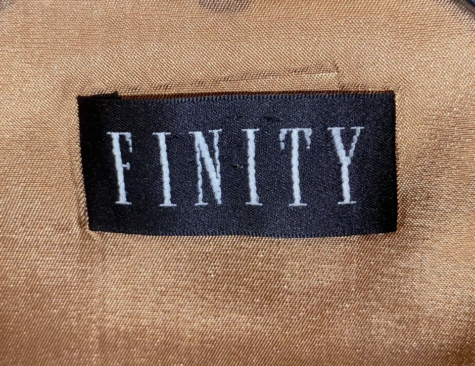 VTG Finity Womens Size 4 Gold Paisley Silk Vest Button Up Lined - Image 4 of 4