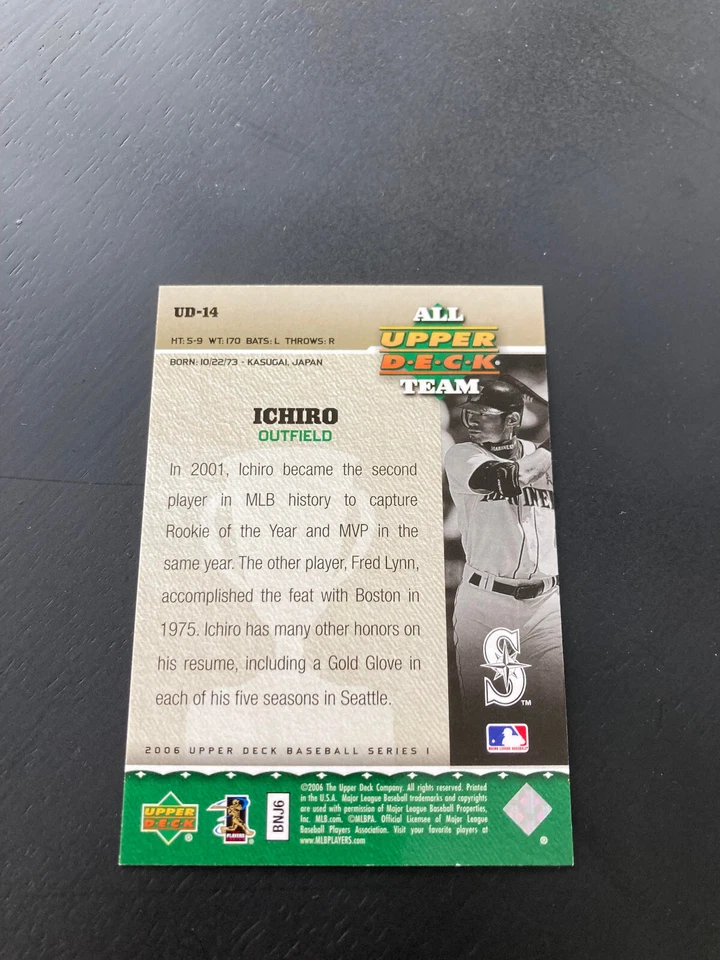 2006 Upper Deck All Upper Deck Team Ichiro #UD-14 - Image 2 of 2