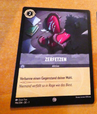 LORCANA TRADING CARD GAME DISNEY CHAPTER 1 DEUTCH CARTE KARTE 196/204 DE MINT