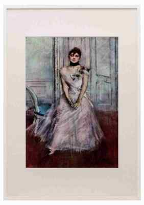 Weiß Pastell Bild Giovanni Boldini Impressionismus Europa A3 A4 gerahmter Druck
