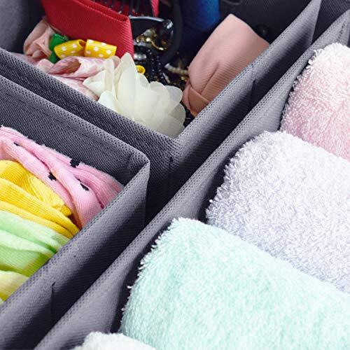 Dresser Drawer Organizer, Foldable Cloth Storage Box Closet 6pack Solid Grey - Bild 5 von 6