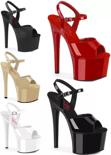Pleaser PASSION-709 7 Inch Heel, 2 3/4 Inch Platform Ankle Strap Sandal