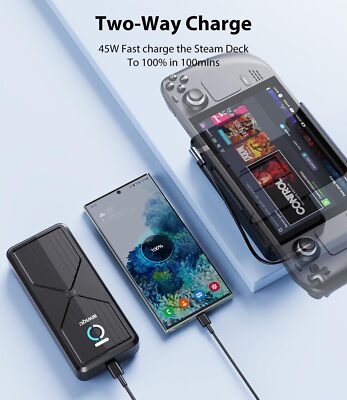 20000mAh 45W Portable Power Bank Detachable External Battery Pack