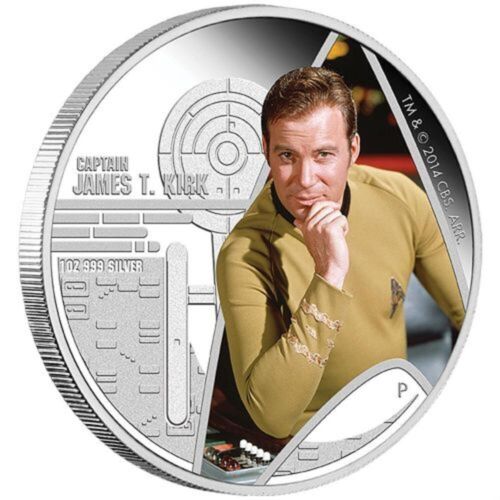 2015 STAR TREK CAPTAIN JAMES T. KIRK 1oz 99.9% PURE SILVER COIN - Picture 1 of 10