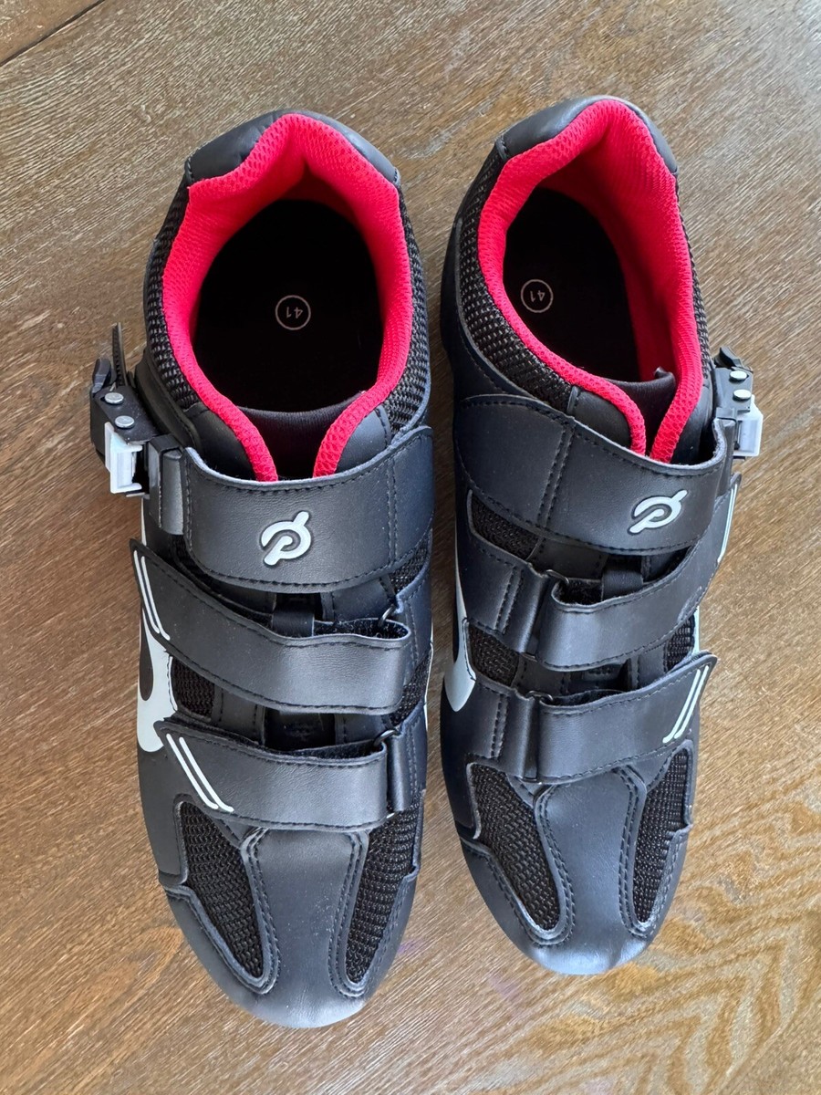 Chaussures Cyclisme Peloton Taille 41 - Noir/Rouge - Bon état - Cales 3 Trous