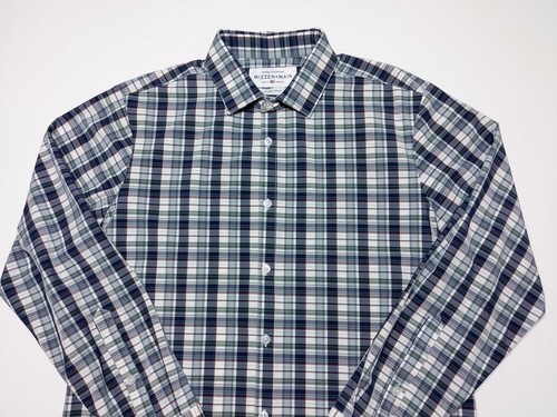 MIZZEN + MAIN Long Sleeve Button Shirt Green Blue Red Plaid XL Trim Fit - Picture 5 of 7