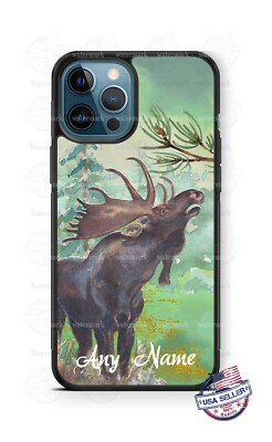 Personalized  Wild Moose Design Custom Phone Case Cover for iPhone Samsung gift