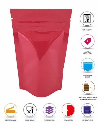 Heißsiegelbare Standbodenbeutel mit Reißverschluss Kaffee, Nahrungsergänzungsmittel, Tiernahrung Packung - Bild 99 von 104