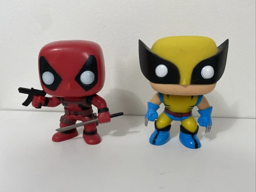 Funko Pops Marvel Deadpool & Wolverine Set Of 2 Bobble Figures 