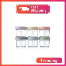 VITEVER 6 Pack Glass Baby Food Storage Containers - 4 oz Baby Food Storage Jars