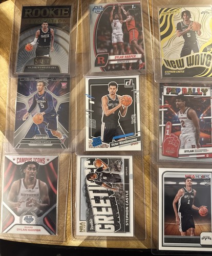 San Antonio Spurs (9) Rookie Cards Wembanyama, Castle, Harper