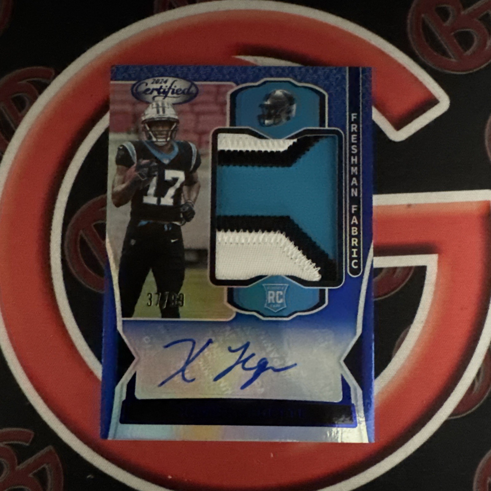 2024 Panini Certified Xavier Legette Freshman Fabric Patch Auto Blue /99