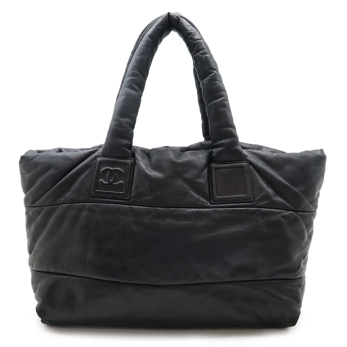 CHANEL Coco Cocoon GM Tote Shoulder Bag Nylon Black Bordeaux A47107 221789