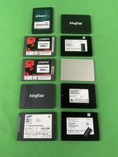 Assorted Lot of 10: 256gb SATA SSD 2.5" SAMSUNG MICRON KINGFAST KINGSTON