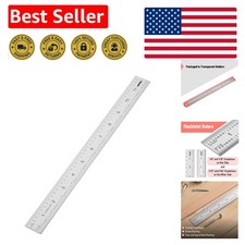 Precision Machinist Ruler - 12 Inch Stainless Steel with Clear Inch Graduations