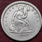 1858 Seated Liberty Quarter 25c High Grade AU #96703