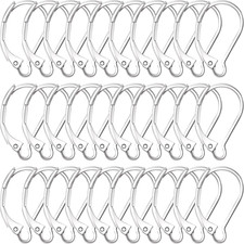 30 Pcs Leverback Earring Hooks, Stainless Steel Clasp Hoop, Hypoallergenic