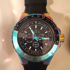 Invicta Nautical Mens Quartz Black Dial Multi...