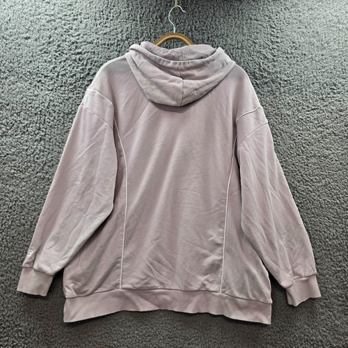 New Balance Womens Jumper Size L Soft Purple White Long Sleeve Hooded Oversize - Afbeelding 8 van 14