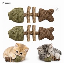 Natural Catnip Silvervine Cat Chew Toy Fishbone-Shaped Interactive Dental Toy