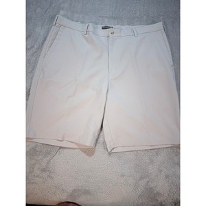 Peter Millar Crown Sport Mens Golf Shorts Gray Flat Front Size 38