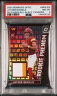 2024 PANINI DONRUSS OPTIC ROOKIE PHENOMS RELICS JAYDEN DANIELS RC 11/25 PSA 8