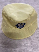 Girl  s Yellow  Pastel Plaid Disney Minnie Mouse Reversible Bucket Hat One Size