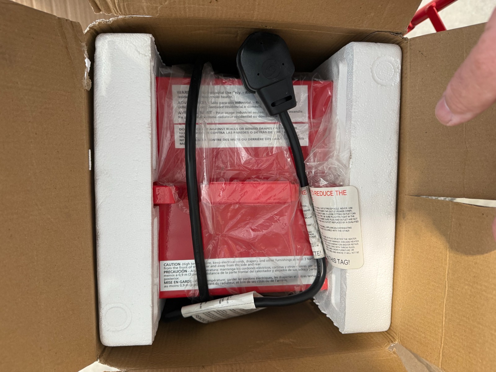 Dayton 3Vu35 Portable Electric Jobsite & Garage Heater, 3600W/4800W, 208/240V