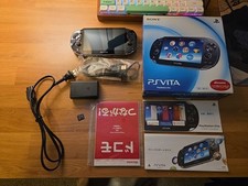 Sony Ps Vita PCH-1100 Crystal Black Model Console  Charger CIB TESTED