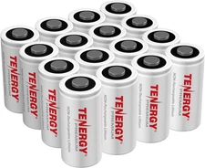 Tenergy Premium 16 Pack NonRechargeable CR123A 3V Lithium Battery, 1600mAh Prima