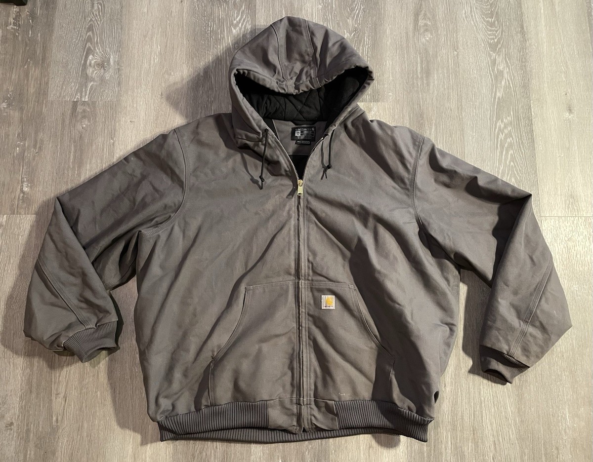 Carhartt 0J0140-M Gray Jacket Mens 3XLT Quilted Flannel Lined Duck