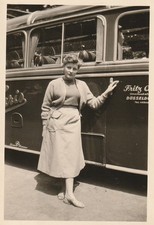Vintage Photo Pretty Woman Next to Coach 1953 D&uuml;sseldorf Snapshot