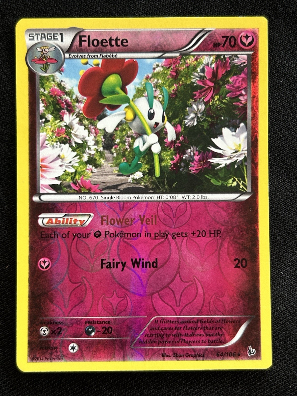 Floette 64/106 Flashfire Reverse Holo LP Condition
