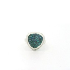 Sterling Silver Blue Encrusted Stone Ring - Size 5 C31028781 