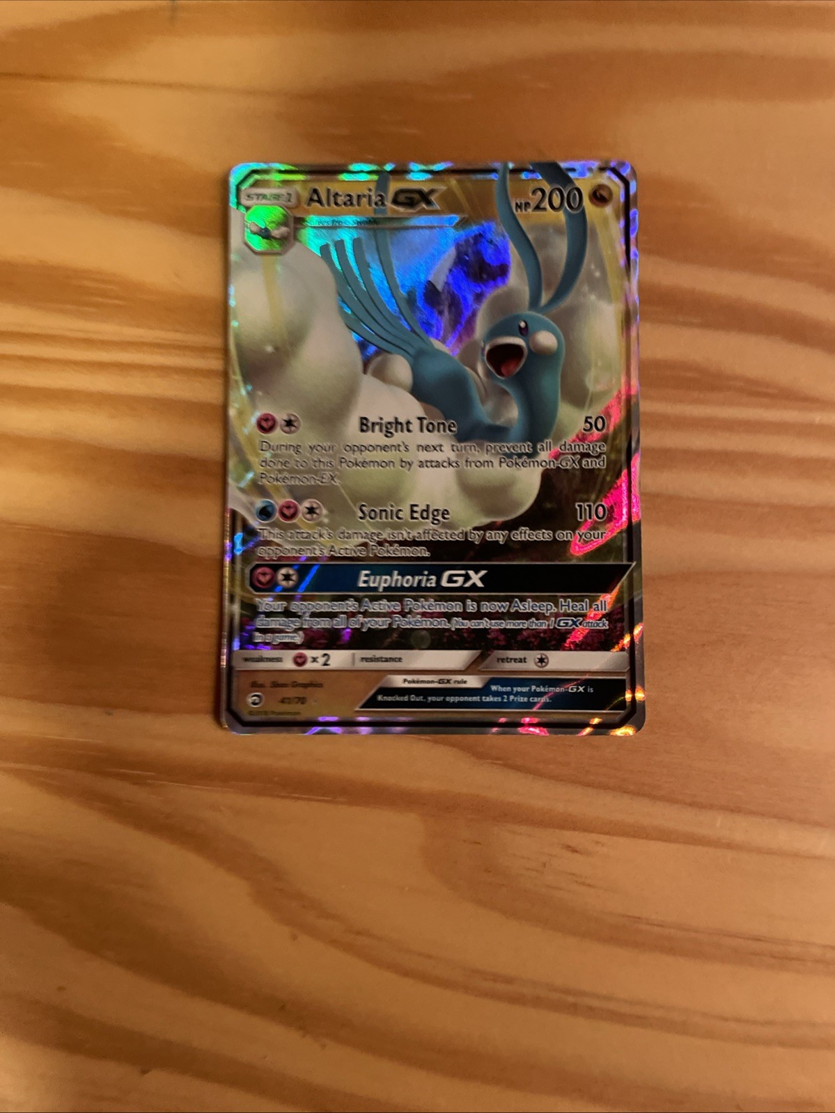 Altaria GX 41/70 Dragon Majesty Holo Pokemon TCG Ultra Rare, Near Mint Condition